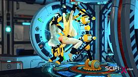 Horny Futa Android Cuffed And Fucked, Feeling Intense Pleasure