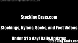 WATCHING HOLLY TAKE OFF HER FISHNET STOCKINGS