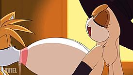 Vanilla the rabbit is a sexy witch with big tits 😈