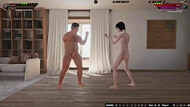 ethan vs ruby naked wrestling with blowjob and doggystyle