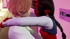 Meruccubus Gets Sucked Off After Studying! 3D Hentai Uncensored