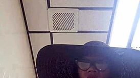 Bold Public Bathroom Peeing Adventure With Worker Nearby