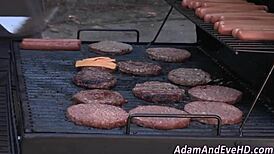 Cute Babe Sucks Dick and Gets Eaten at Outdoor Party