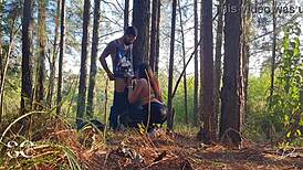 Wife cheats outdoors with big black cock