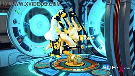 Horny Futa Android Cuffed And Fucked, Feeling Intense Pleasure