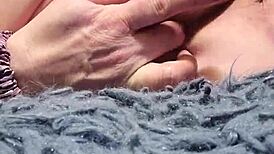 Close-up view of amateur missr8 masturbating her pussy