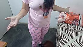 hermanastra in photo session, i sneak my big cock in her panties