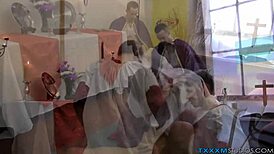 Naughty twinks dive into wild anal threesome with kinky priest