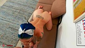 Blue-Haired Latina Teen Maria Gives a Sexy Blowjob