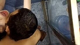 petite skinny girl feels delicious emotions in shower sex