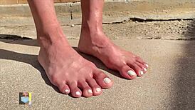 Outdoor Toe Wiggle By Sexy Pornstar!