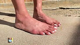 Outdoor Toe Wiggle By Sexy Pornstar!