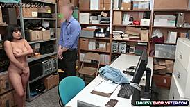 shoplifter aryana rides officer's huge cock in hardcore reality