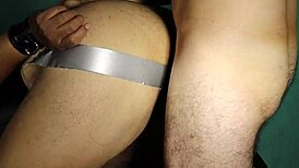 finally convinced my curvy mexican neighbor to get tied up with tape for wild sex