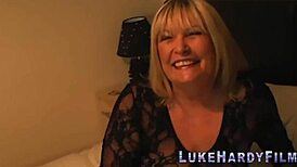 milf goes wild sucking brit pornstar's monster cock. damn, she's bent over hard! 😜