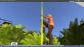 Check out this beautiful blond girl dancing on the pole in Second Life! 😍