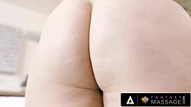 in this fantasy massage, horny april flores bends over for face and pussy fucking