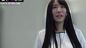 Asian babe gets tits sucked in office