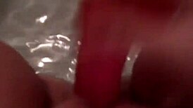 wow, watch this bbw amateur fucking a dildo in bathtub! 🛁