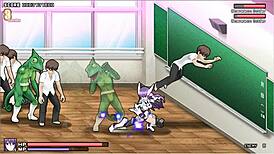 Blazing Angel as Super Hero Girl Orgasms in Filmed Hentai Game Scene