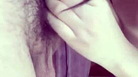 Girlfriend teases on balcony, playing with wet pussy