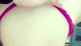 Girlfriend teases on balcony, playing with wet pussy