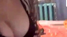 Intense teasing session on Periscope showing off those tits