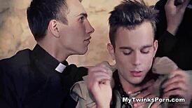 hot twinks engage in a steamy threesome adventure. watch their intense session unfold.