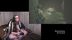 naked resident evil 3 playthrough part 4 with big ass brunette