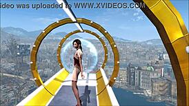 Fallout 4 brunette anime babe in sexy fashion gets hardcore drilled