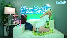 Hot Blonde Teen 18+ Nurse Cosplay Masturbates Intensely With Sex Toys