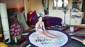 Russian redhead in yoga lesson