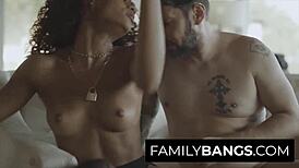 Hey, white stepdad, why cum on black stepdaughter Scarlit Scandal’s mouth?