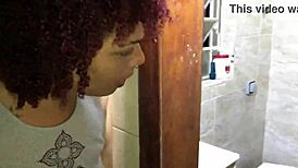 spying on young guy in bathroom, couldn’t resist giving my pussy away so good