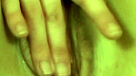 Busty Girl Rubbing Her Shaved Pussy Caught Horny