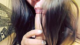 the student passionately sucks her teacher's cock, craving that forbidden thrill