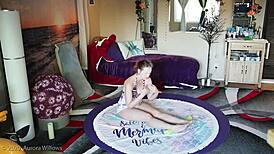 Russian redhead in yoga lesson