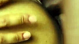 Creamy ebony teen feels horny with big cock.