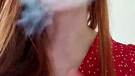 Redhead Alice Enjoys Smoking In Peaceful Setting