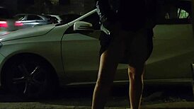 Misscreamy, your wet pussy flash on the street got everyone staring! 😍