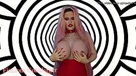 Superior blonde goddess dominates with big tits jerk off instructions