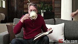 Step daddy, can we go shopping please? Flashes pussy.