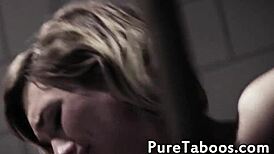 Does the smalltits babe get facialized in prison?