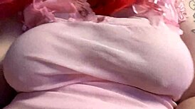 Redhead amateur with bouncing boobs and hard nipples.