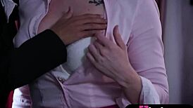 Cute Secretary Chick Sways Her Boss into Lesbian Play