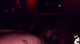 Nubian stormiana rides reverse cowgirl, her big tits bouncing in close-up.