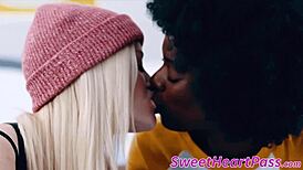 i licked her small tits passionately in this lesbian scene