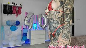 Melody Radford BOLDLY TRIES ON BLACK SKIRT AND SKIMPY MICRO BIKINI HAUL