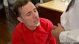 Straight guys turn gay for hot intern fuck