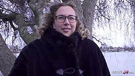 German Scout Picks Up Big Natural Tits BBW Mature Kathy Deep for Outdoor Casting Fuck. Real Raw Action on the Spot